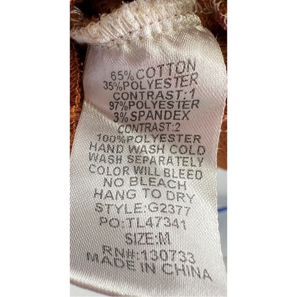 Umgee M waffle knit floral leopard ruffle flutter sleeve leopard casual boho - Picture 6 of 8